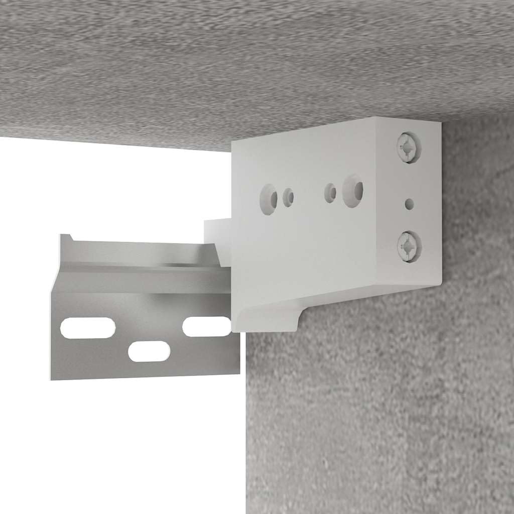 Mobile TV sospeso grigio cemento, 100 x 30 x 26,5 cm, in legno