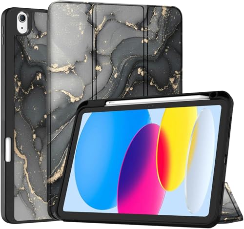 Image of Robustrion Cover for iPad 11th Generation (A16) / 10th Gen Cover Case with [Right Side Pencil Holder] [Auto Sleep Wake] [Soft Back] (2022 /2025), Case for iPad 11th 11 inch / 10th 10.9 inch - Ocean Black