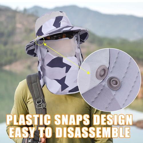 Image of Sun Hats for Men Women Fishing Hat UPF 50+ Breathable Wide Brim Summer UV Protection Hat