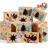 FÁCIL DE USAR. ¡Nuestras cajas festivas de galletas cuentan con una ventana transparente en la parte superior! ¡Estos recipientes de pastelería exhibirán con orgullo sus deliciosos galletas, pasteles, tartas, brownies de chocolate, donas, trufas, galletas o dulces y harán que sus postres sean aún más irresistibles!