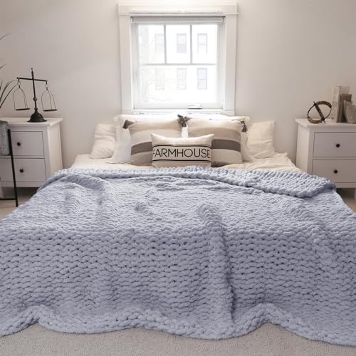 Couverture tricot épais chenille jaune finies les soirées fraîches