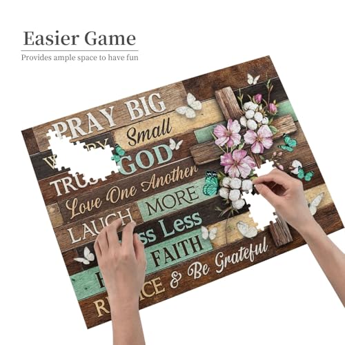 Puzzles Christian de Madera y 500 Piezas para Adultos con Tema Religioso y Cruz miniatura 3