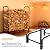 HYPATA 4FT Firewood Rack Outdoor with Cover,Heavy Duty wood racks outdoor for firewood & 600D Fabric Waterproof Cover for Fireplace,350 LBS Weight Capacity for Outdoor Indoor Use (Black)