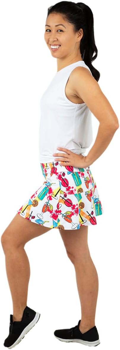 | Cocktails on The Court Tennis Skirt | Pickleball Skirt/Skort with White Shorts