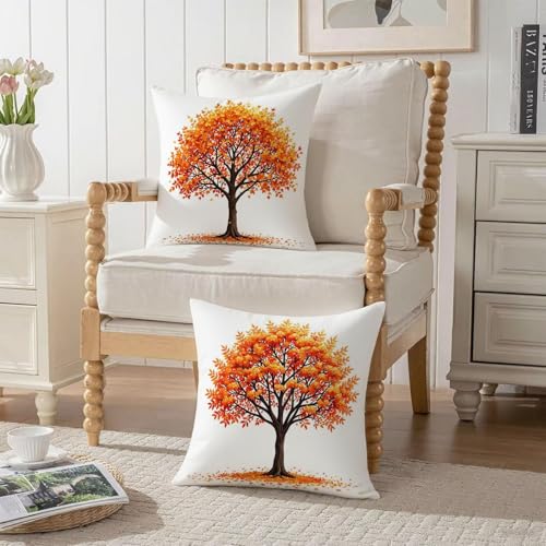 Housse coussin velours 70x70cm orange imperméable de qualité supérieure