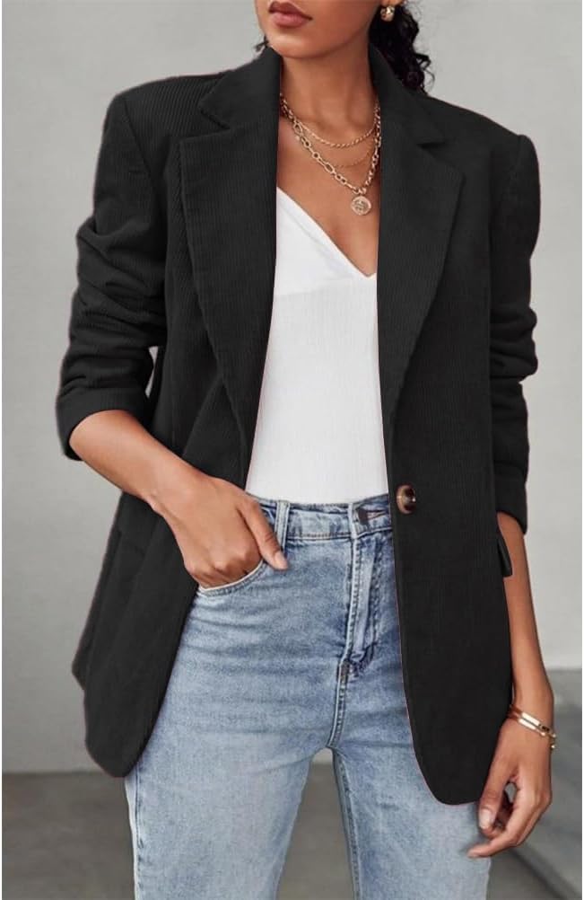 IDEALSANXUN Womens Corduroy Blazer Fall Winter Casual Blazer Dressy Suit Jackets - Image 2