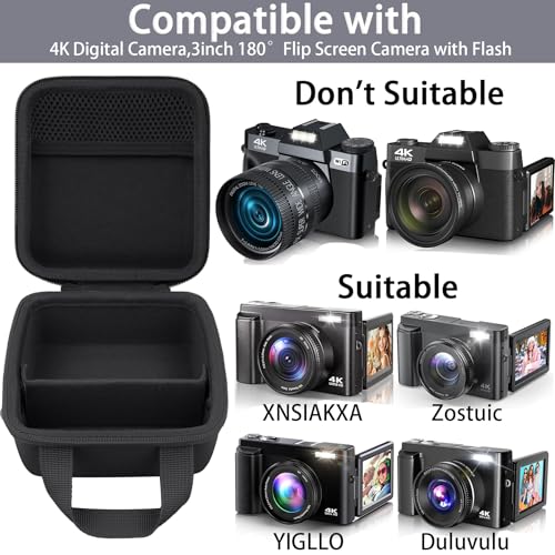 Funda rígida para cámara digital 4K con asa y correa miniatura 3