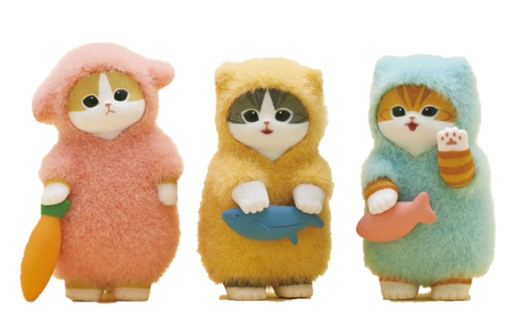Amazon | mofusand もこもこパジャマにゃんフィギュア[全3種セット