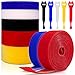 5 St. Klett Kabelbinder Rollen 15m NEU von Hand abreißbarer Klettband Kabelbinder im Set bunt 5 Farben 5 Breiten Kabelbinder Klett Kabelbinder wiederverschließbar Kabel Klettband Kabelmanagement