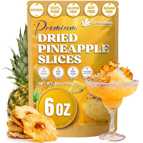 Image of Lavendium, Premium 6oz Dried Pineapple Slices, 100% Natural & Pure Pineapple, No Additives or Preservatives, Non-GMO, Plant-Based & Vegan, Perfect for Snacking, Baking & Smoothies