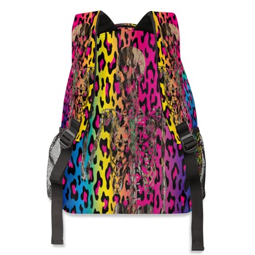 Sac à dos gothique léopard coloré idéal pour l'école et la rando - 5