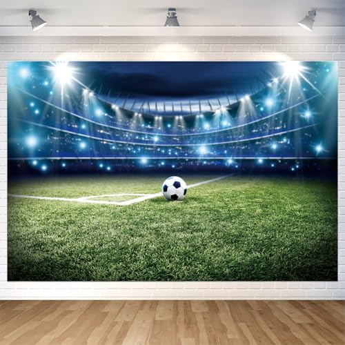 Soccer Field Backdrop Wall Banner Ground Photography Background for Soccer Themed Party Decorations Supplies 70.8 x 47.2 Inch