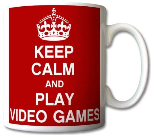 Keep Calm and Play Video Games Mug Cup Gift Retro by GrassVillageTM