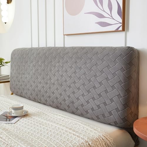 Namzi 1 piece all inclusive bed backrest protection cover, bedroom decoration cover, all season universal removable and washable simple dust cover, 180cm long (dark gray)