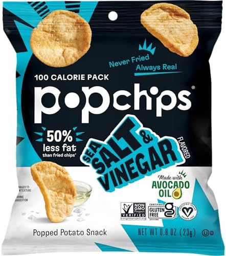 PopChips, Sea Salt & Vinegar Potato Chips, 0.8 Oz (Pack of 1)
