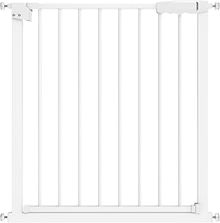 Easy Close Metal Baby Gate Stairs, Baby Gate for Doors and Stairs, Adjustable Widths 75 to 82 cm, Height 78cm Metal Child Gates, Easy Install No Drilling, One-Hand Opening, Auto Close