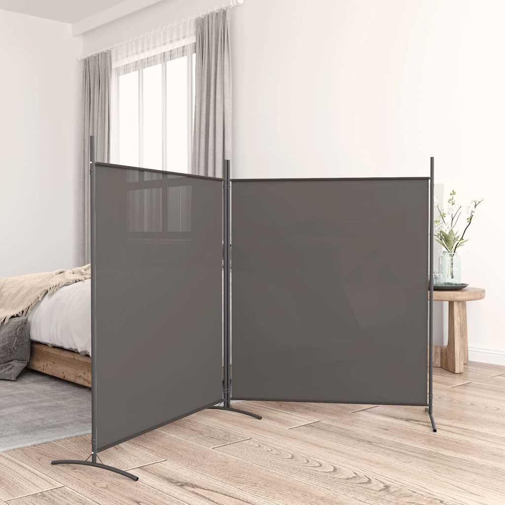 Parawan parawanowy, antracyt, 348 x 180 cm, składany, ochrona przed wzrokiem, do salonu, sypialni, biura, na balkon, do ogrodu, nieprzejrzysta, uniwersalna, trwała, łatwa w montażu