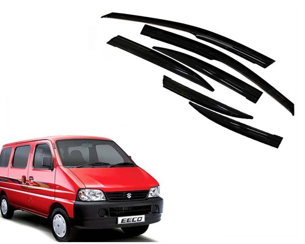 Premium Non-Breakable Car Window Door Visor/Rain Guard/Wind Deflector Compatible for (Maruti Suzuki EECO 6pcs)