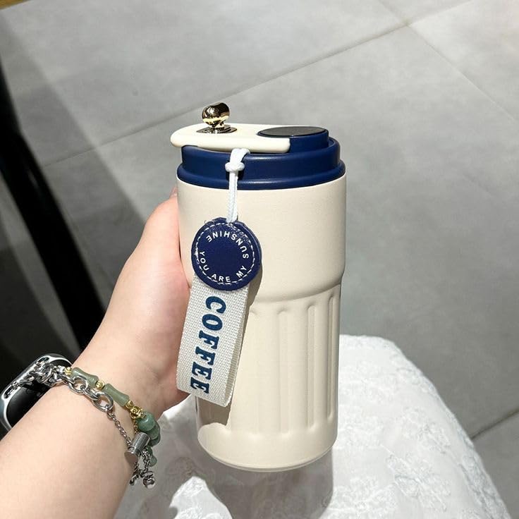 Image of Personalized Coffee Tumbler with Name, Double Wall Insulated Customized Travel Mug with Lid, Coffee Mug for,Men Valentine Day Gifts, Corporate Gifts for Employee (Blue)