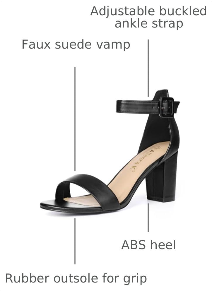 Image of Allegra K Women's Open Toe Chunky High Heel Buckle Ankle Strap Sandals