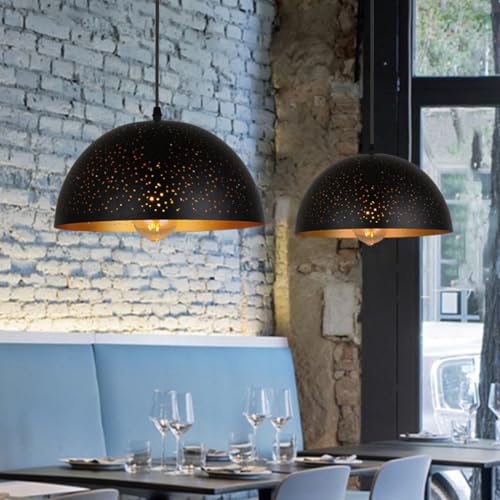 Image of Hanging Ceiling Light Fixture 11.8 inch Black Pendant Light Stairwell