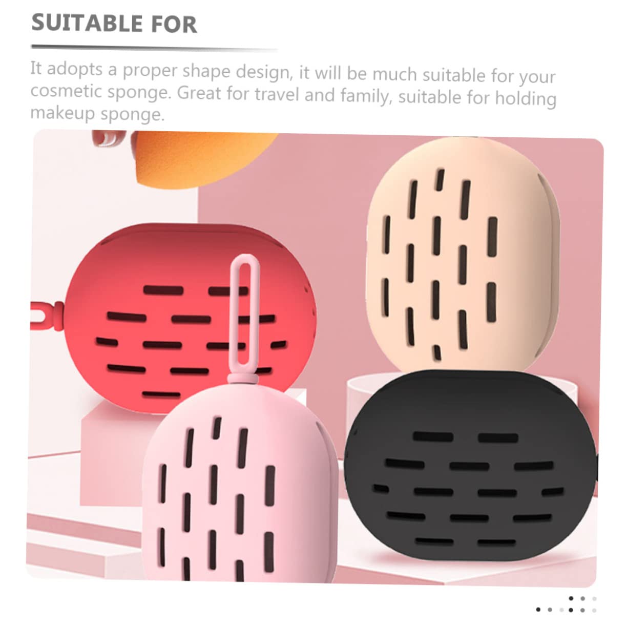 Ipetboom 5 Piezas soplo de polvo de belleza estuche de viaje para brochas de maquillaje sostenedor de la caja del soplo de maquillaje batidoras soporte de esponja de maquillaje cosmético
