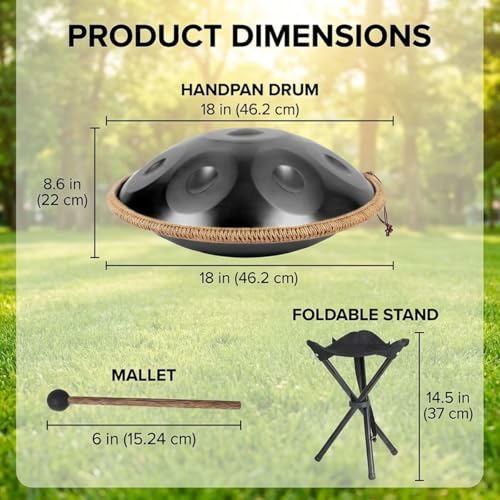 Handpan Drum 22 Inch D Minor 9/10 Notas Nitrided Steel miniatura 6