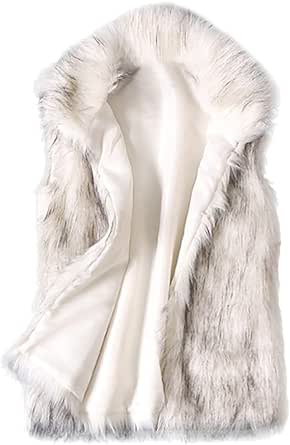 Gilet Sans Manches Fausse Fourrure Femme - Taille L/40, Blanc, Neuf Sans étiquette