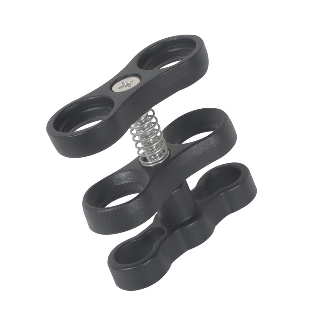 Aluminiumlegierung Tauchlicht-Clip, Tauchlicht-Butterfly-Klemmarm, Klemmmontage, Kugelgelenk-Anschluss, Aluminium-Kugelklemme, Montageklemme, Adapter, Ersatzkamera, 2 Stück