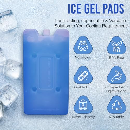 Image of Ice Gel Pads Packs, Sealed & Leak-Proof Packs,Long-Lasting Ice Packs for Pain Relief Therapy, Cooler Packs, Multipurpose Use Hot & Cold Gel Packs Pads, 400ML Each,Set of 3,Multicolors.
