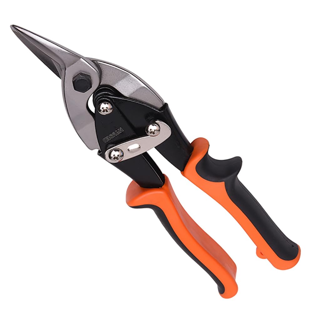 Harden 10" Aviation Tin Snips Right Head Multi-Hand Cutting Tool - Cut Staggered Tin Snips with Forged Blade.
