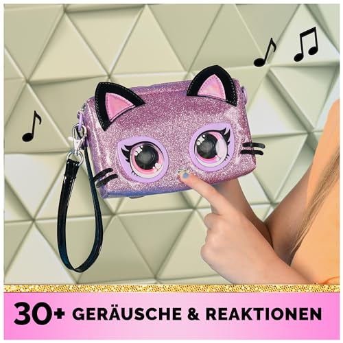 Purse Pets Clutch Purdy Purrfect Kätzchen - Kindertasche und Spielzeug in einem, Wird mit leuchtenden Augen in Regenbogenfarben lebendig, für Kinder ab 4 Jahren