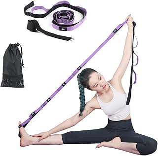 DZOZO Yoga Stretching Strap Yoga Stretch Assist Strap with 10 Numbered Loops Ankle Ligament Stretcher Belt Fitness Leg Stretcher Stretching Strap for Yoga Exercise Trainer Band Leg Stretch Band