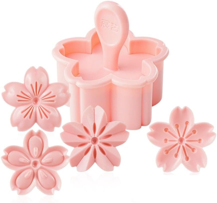Kopida 5pcs Cherry Blossom Cookie Mold, Flower Shapes Fondant Mold, Cake Decoration, Cupcake Topper