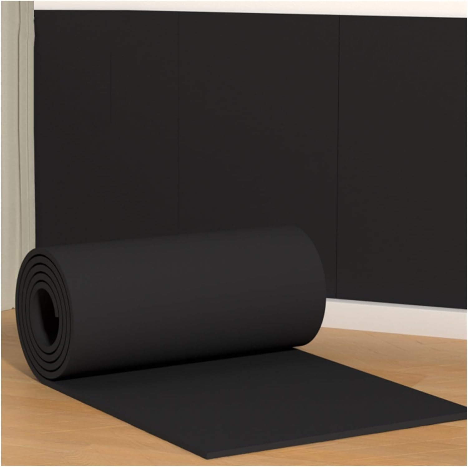 Protecteurs muraux de garage ELzEy en mousse de caoutchouc adhésive noire 100x700cm
