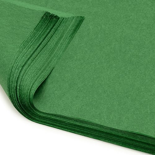 Pack of 10 x Vibrant Tissue Paper 500mm x 750mm for Gift Bags Wrapping Flowers Wedding Arts Crafts - Quality Acid Free (Dark Green)