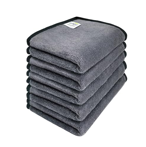 SOFTSPUN Microfiber Wipes 500 GSM 20X30 Cms 5 Piece Pack of 5 Grey - Image 2