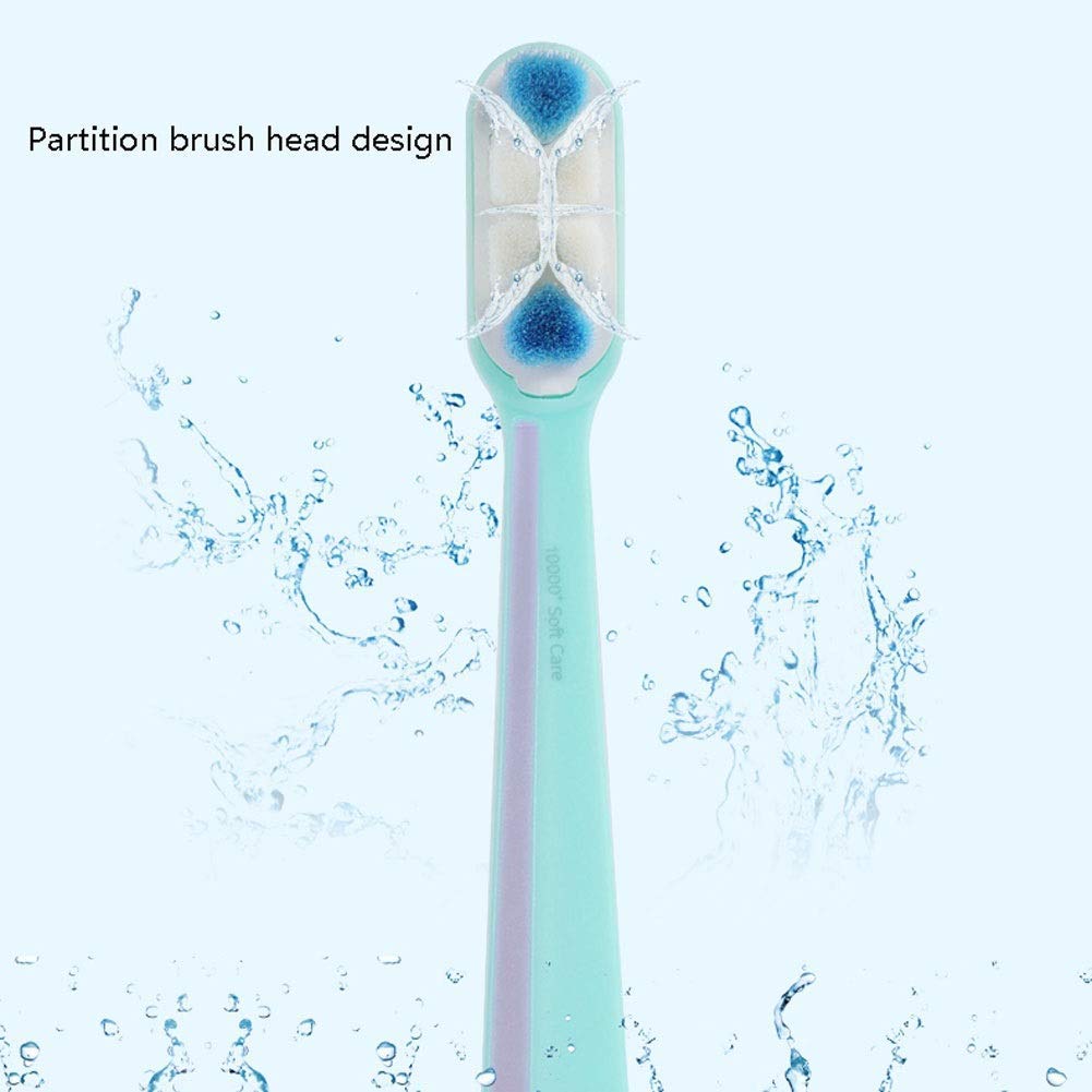 Compact Brosse à Dents Ultra Douce pour Adulte/Grossesse/Junior, Nano Brosse à Dents Manuelle avec 10000 Poils Souples, Brosses à Dents de Voyage Unisexe Ergonomique