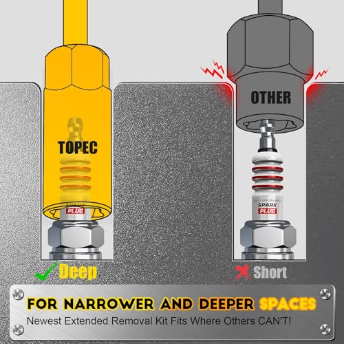 Image of TOPEC 10PCS Deep Lug Nut Remover Heavy Duty, 1 /2 inch Drive Impact Wheel Lock Removal Kit, Spiral Type Lug Nut Removal Tool for Removing Stripped, Broken, Damaged, Rounded Bolts, Nuts & Screws