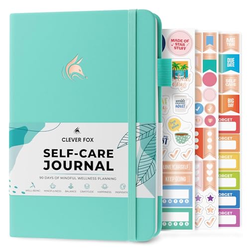 Clever Fox Self-Care Journal Daily Reflection Notebook Mental Health & Personal Development Planner Meditation & Mood Log A5 (Turquoise)