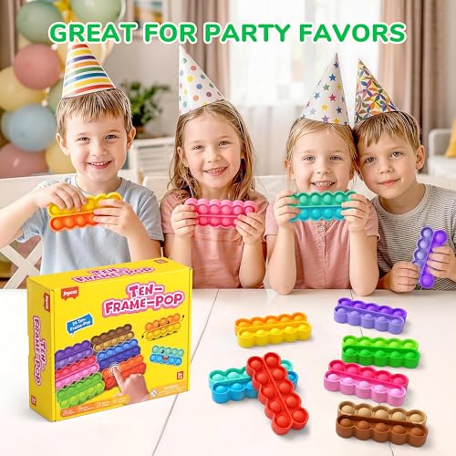 Image of JoyCat 24 Pack Pop Fidget Party Favors for Kids, Bulk Sensory Toys for Classroom Prizes, Goodie Bag Stuffers, Treasure Box Toys, Travel Toys and Stocking Stuffers