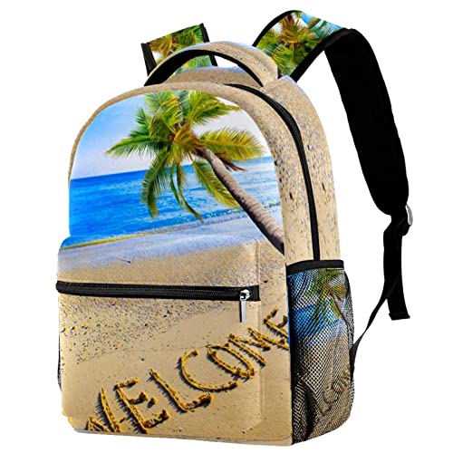 Mochila informal unisex para ir a la playa o al instituto con estampado tropical