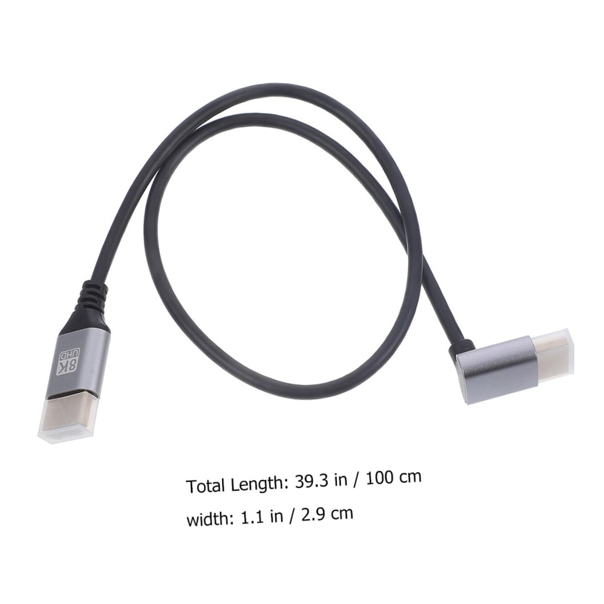 KICHOUSE 8k High-Resolution Male to Male Video Cable 1m with Upward Right-Angle Connector for Tv, Monitor, Laptop Accessories, Display Adapter