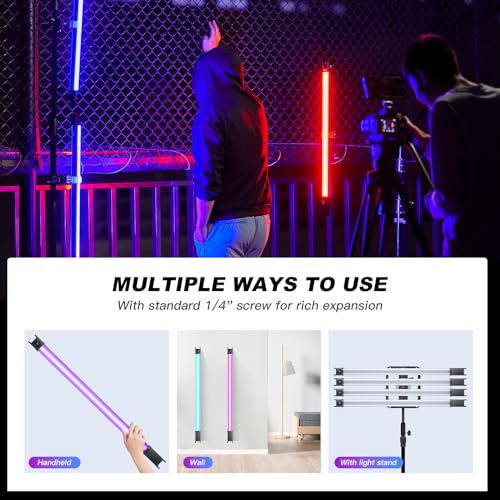 Image of Godox 2Pack TL60 Handheld Light Wand, RGB Stick Light for Photography, 2600mAh Rechargeable Tube Light for Video Shooting, APP Control 2700K-6500K for Studio Photography Recording Streaming