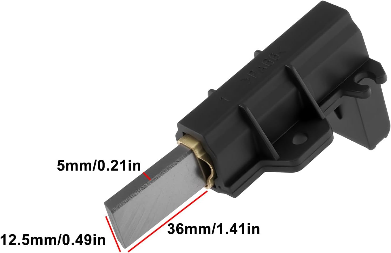1 Pair Washing Machine Carbon Brushes 5x12.5x36mm WW80J5555FX Compatible with Samsung 1400