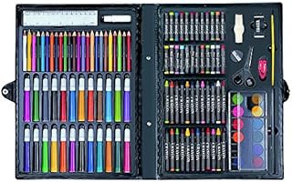 120 Piece Art Set For Children Kids Colour Pencils Paint Felt Tips Crayons Pastels Paints Painting Inspiration Giant Arts & Crafts Gift Set Boys Girls Artist Case Brush & Palette (120 Piece Art Set)