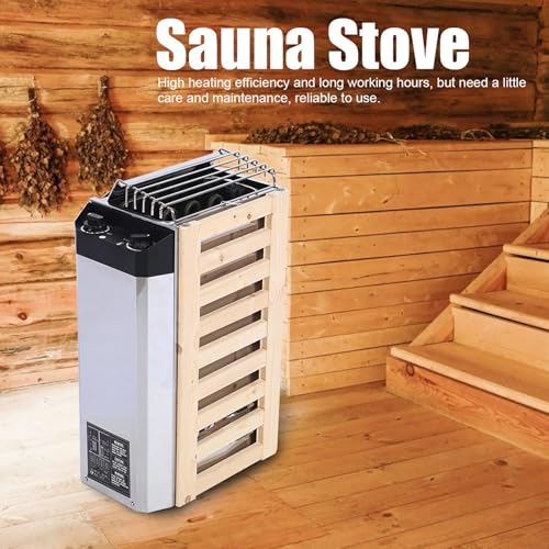 Elektryczny podgrzewacz do sauny, 3 kW, typ kontroli wewnętrznej, piecyk do sauny ze stali nierdzewnej, ochrona przed przegrzaniem, do domu, hotelu, sauny, spa, prysznica, wanny