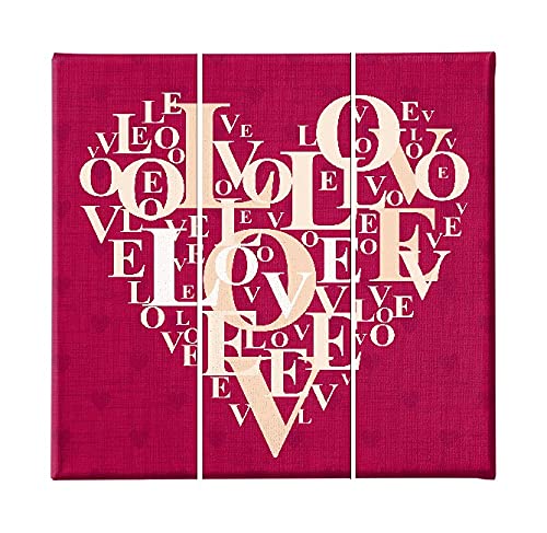 Tableau Coeur Homemania en 3 pieces triptyque Love moderne 69x50cm