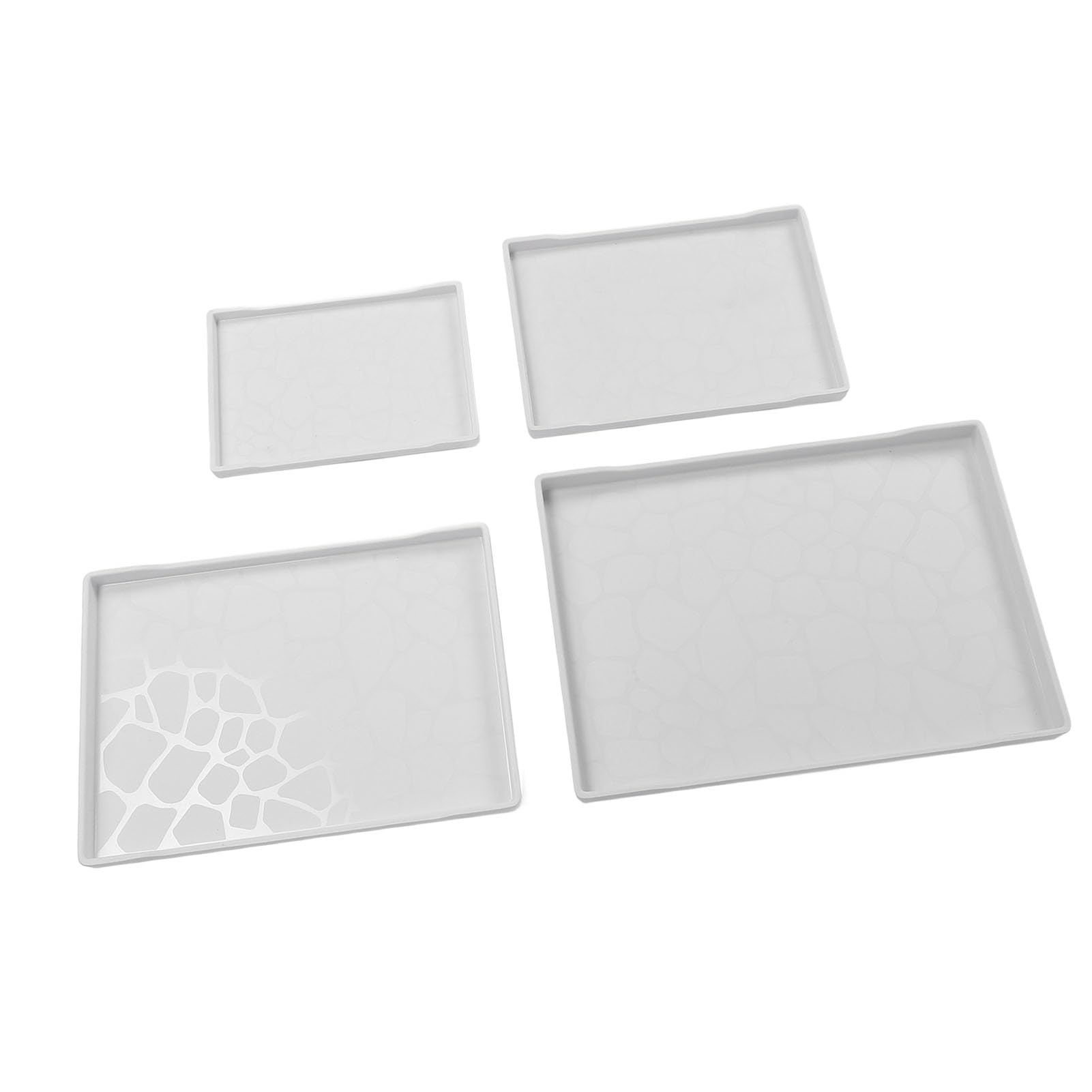 Ensemble 4 Plateaux Service Plastique pour Thé Fruits Snacks