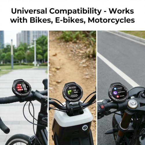 Image of YCV Bike GPS Computer for Cycling, Wireless Navigation, IP69K Waterproof, Long Battery Life (11+ Hours), USB Magnetic Charging, DIY Wallpaper, Handlebar Mount /Glove Friendly, Moto /Road /MTB /E-Bike Use